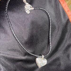 Brighton Silver and Black Heart Pendant Necklace